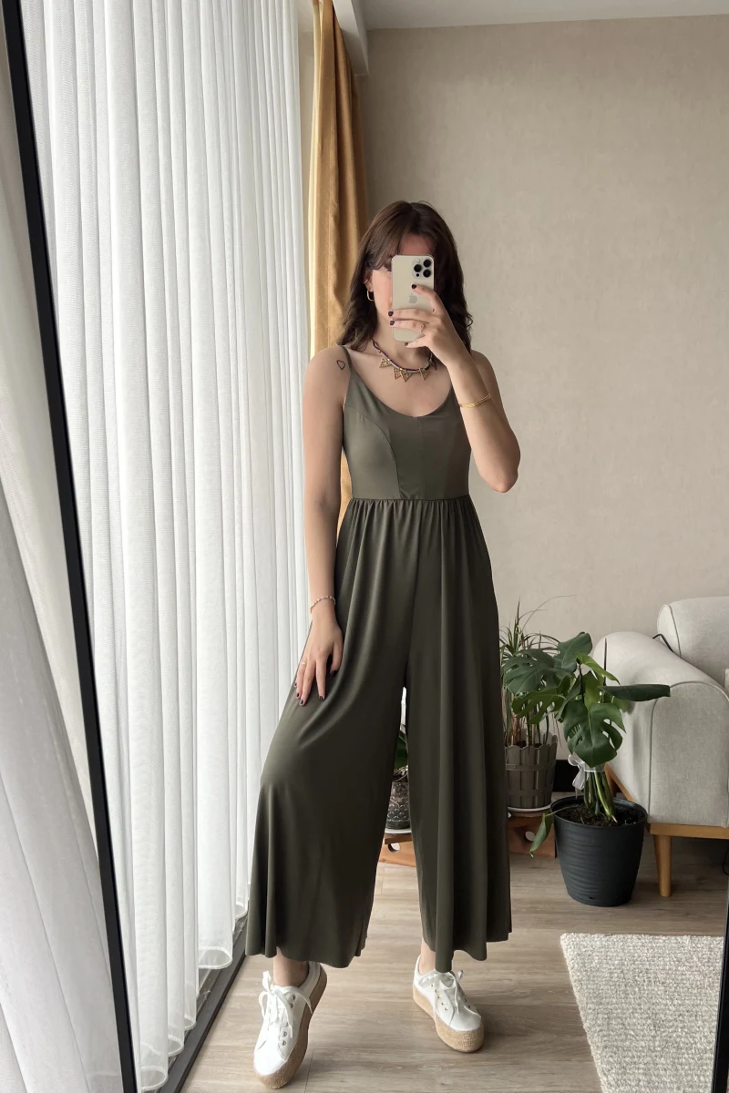 Bloom Haki Likralı Tulum