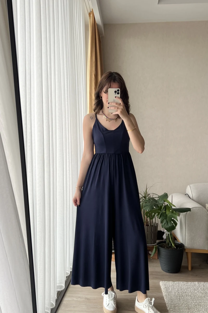 Bloom Lacivert Likralı Tulum