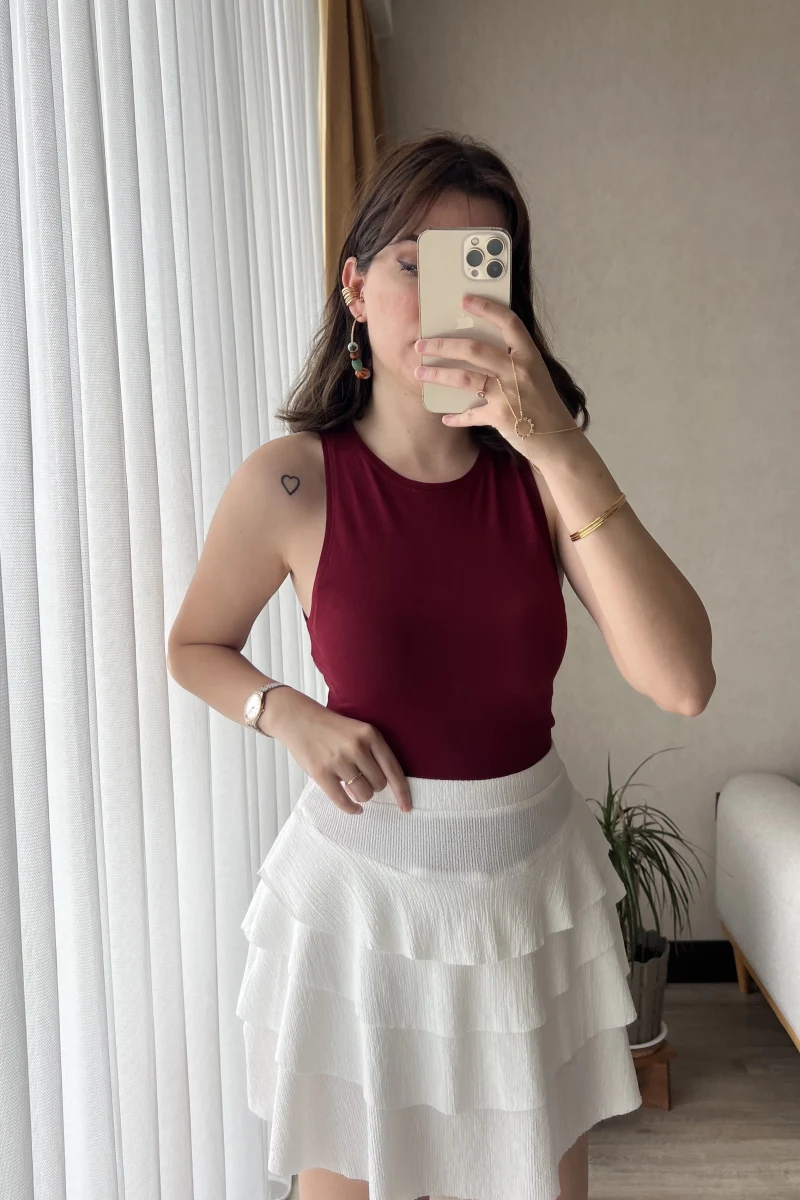 Bordo Bileyi Penye Üst