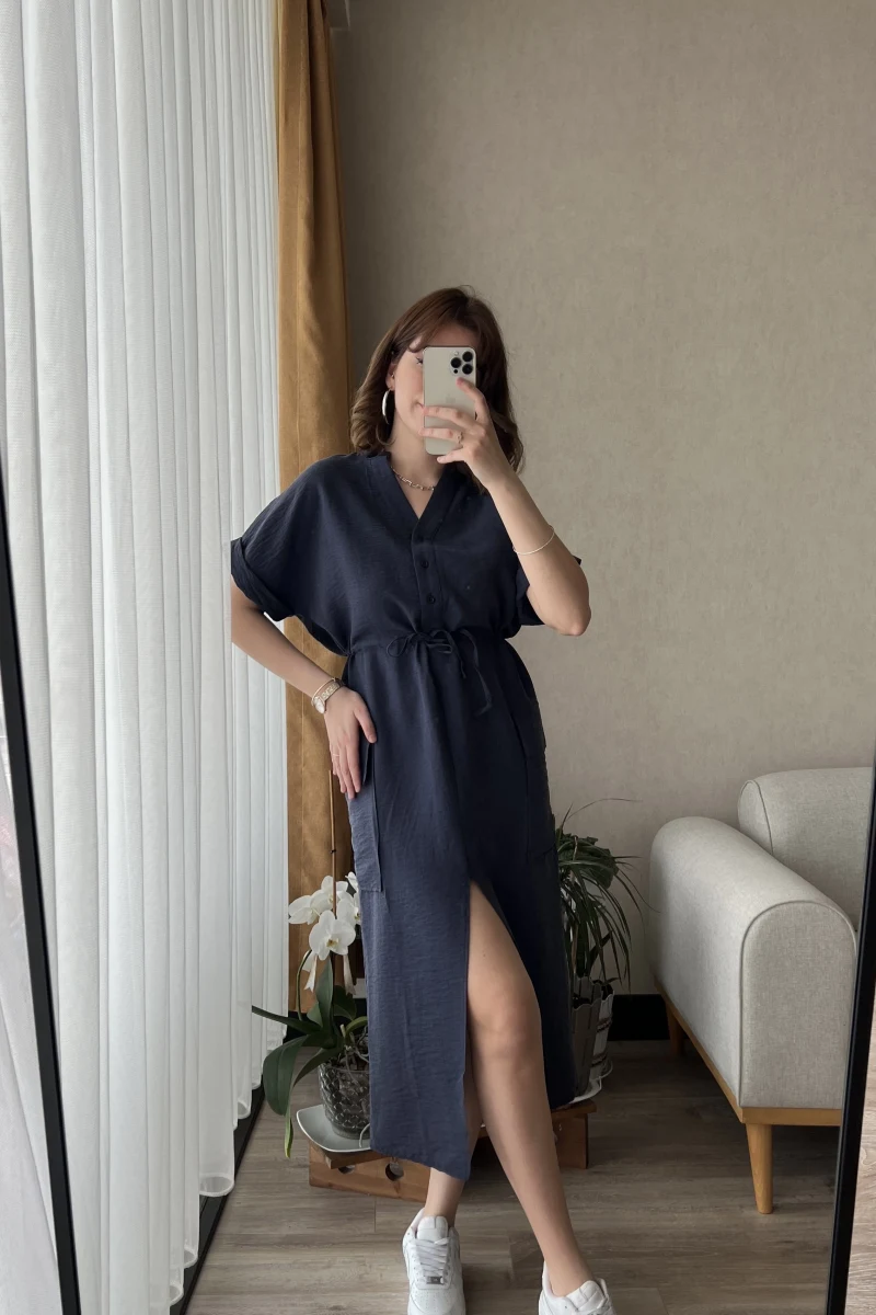 Buble Lacivert Elbise