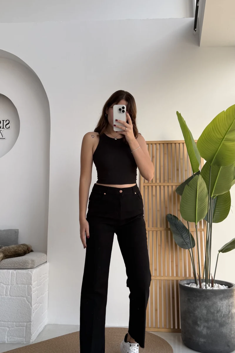 Callista Straight Leg Siyah Jean Pantolon - Kod: 1658