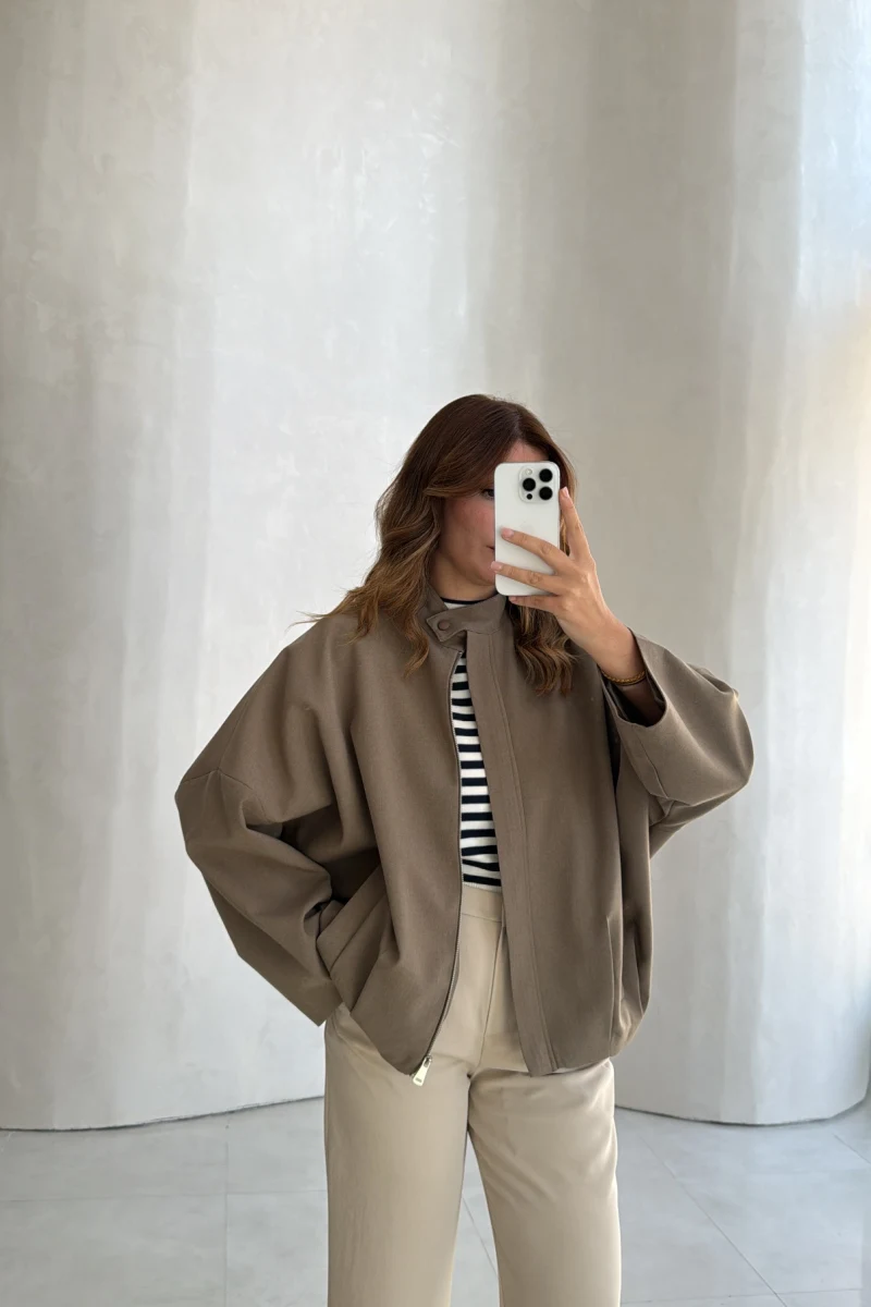 Carlotta Pileli Bomber Ceket - Haki - Kod: 7781
