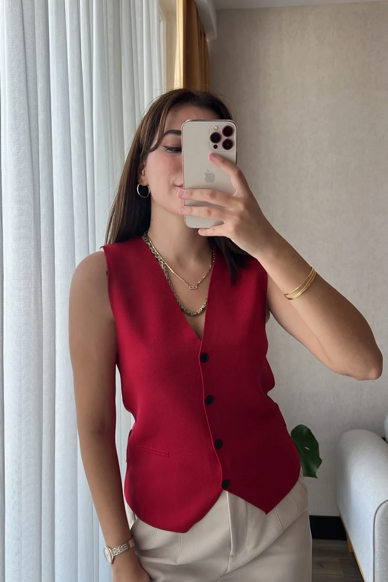 Clasic Kırmızı Yelek