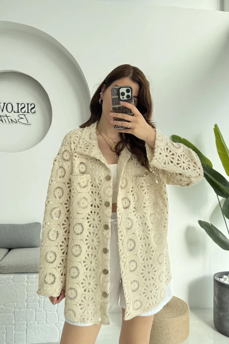 Dantel Gömlek - 252 - 2014 - Taş