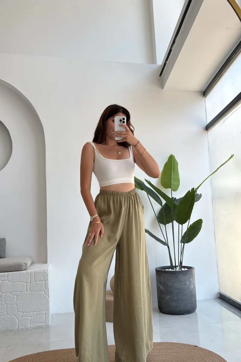 Darwin Lastikli Modal Pantolon - Haki - Kod: 50979