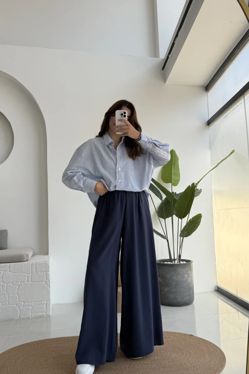 Darwin Lastikli Modal Pantolon - Lacivert - Kod: 50979