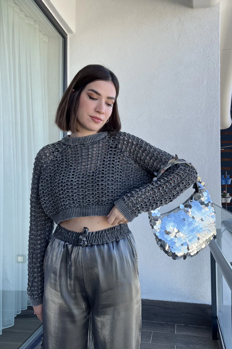 Delly Yıkamalı Crop