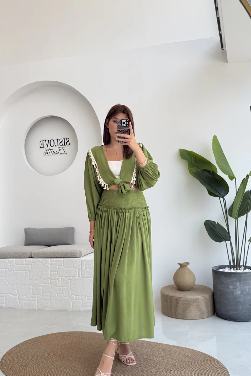 Deniz Kabuklu Etek Takım Yeşil