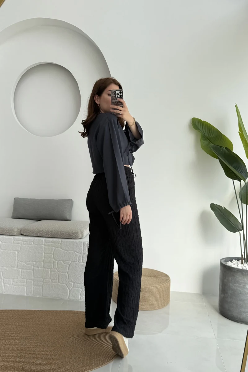 Dep Bürümcük Pantolon Siyah