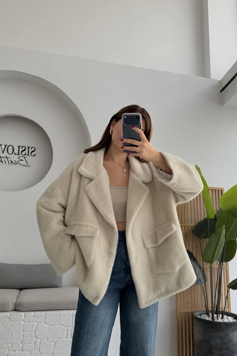 Dyla Yumoş Ceket - Taş - Kod: 7008