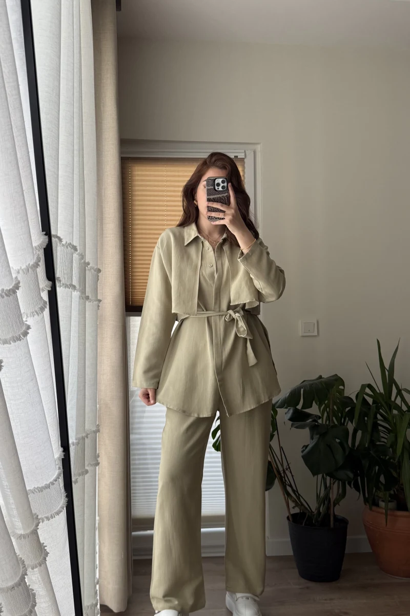 Ed Kuşaklı Pantolon Haki Takım - Kec - 51835