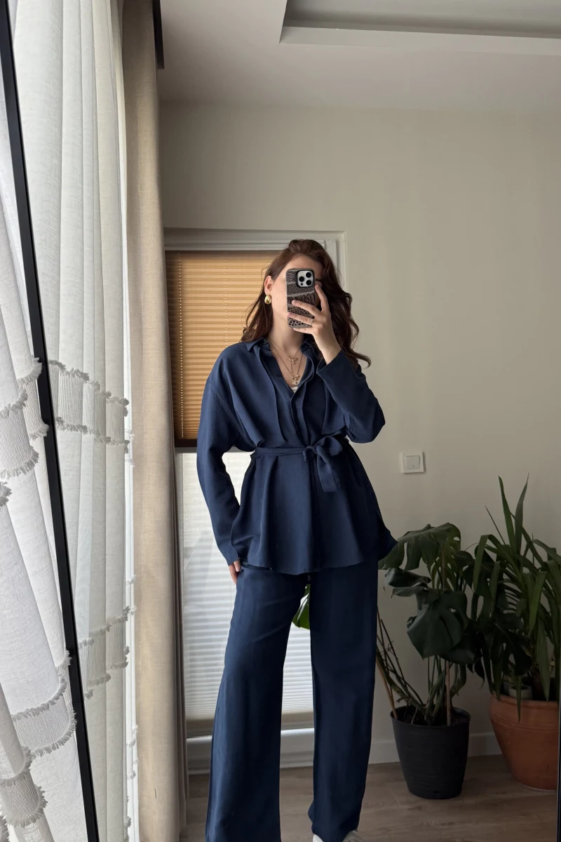 Ed Kuşaklı Pantolon Lacivert Takım - Kec - 51835