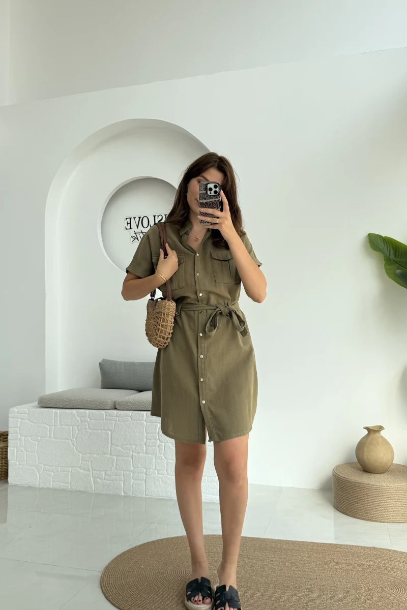 ELBİSE Flam Elbise - Haki