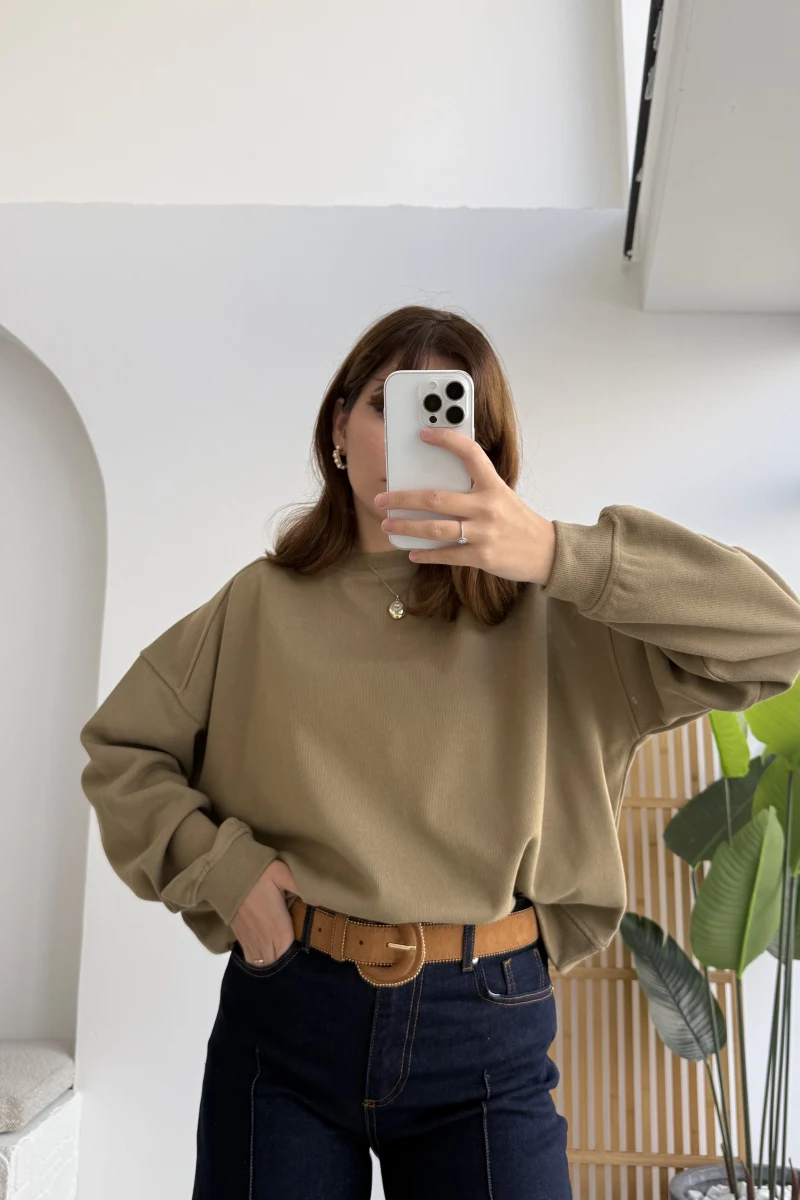 Fitilli Sweat - Toprak - Kod: 1053