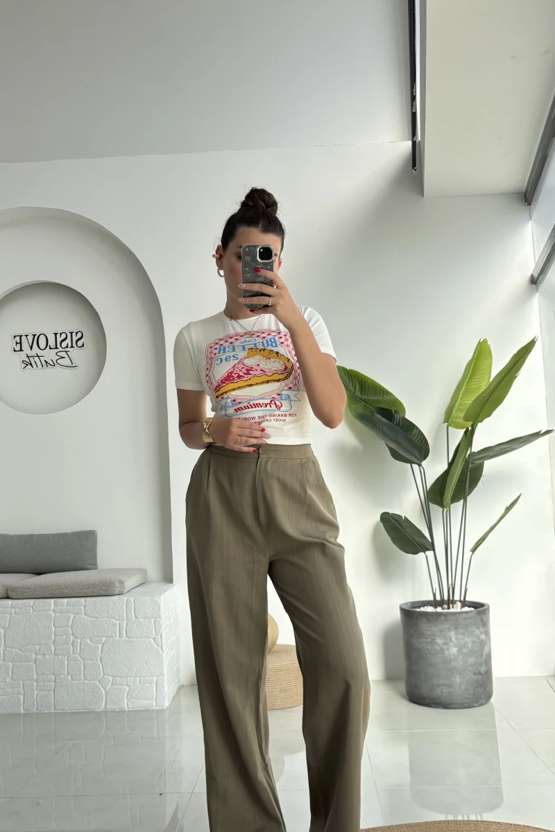 Floryn Cepli Pantolon - Haki - 3756