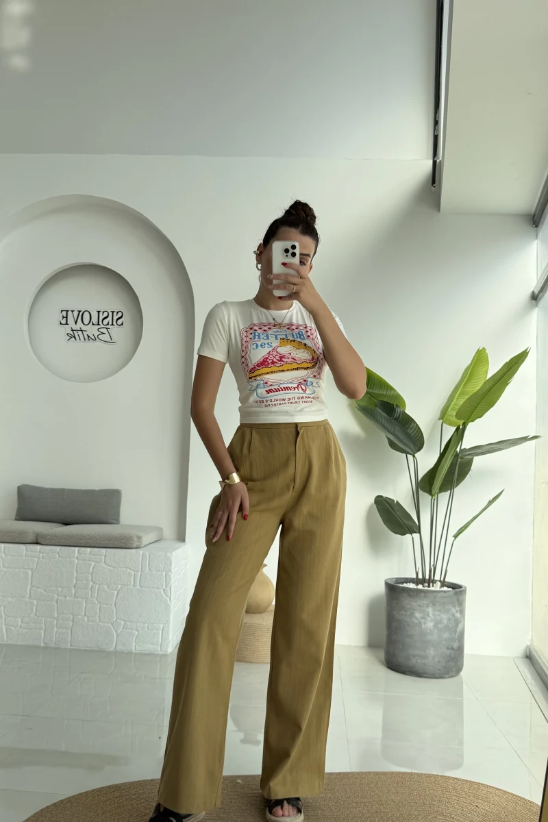 Floryn Cepli Pantolon - Hardal - 3756