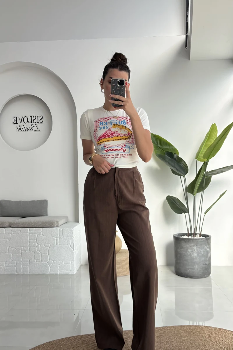 Floryn Cepli Pantolon - Kahve - 3756