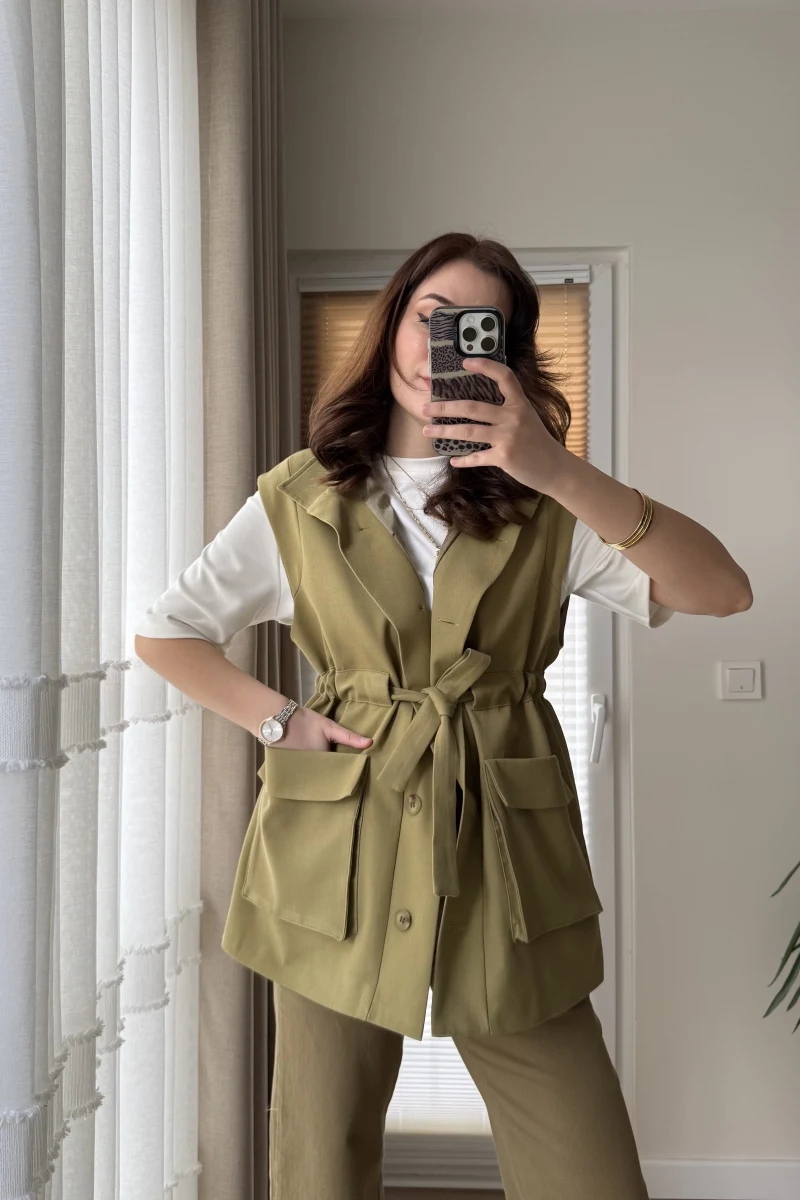 Gamardin Büyük Cepli Yelek - Haki