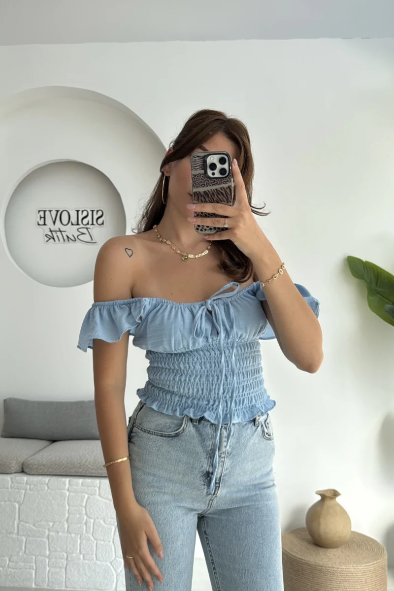 Gori Gipeli Bluz - Mavi - 106198