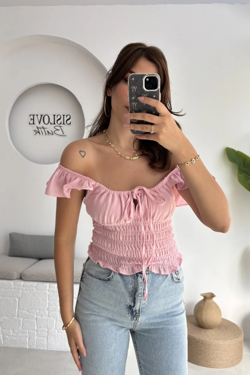 Gori Gipeli Bluz - Pembe - 106198