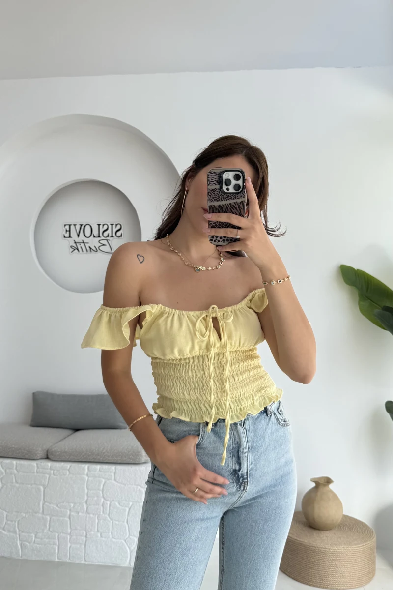 Gori Gipeli Bluz - Sarı - 106198