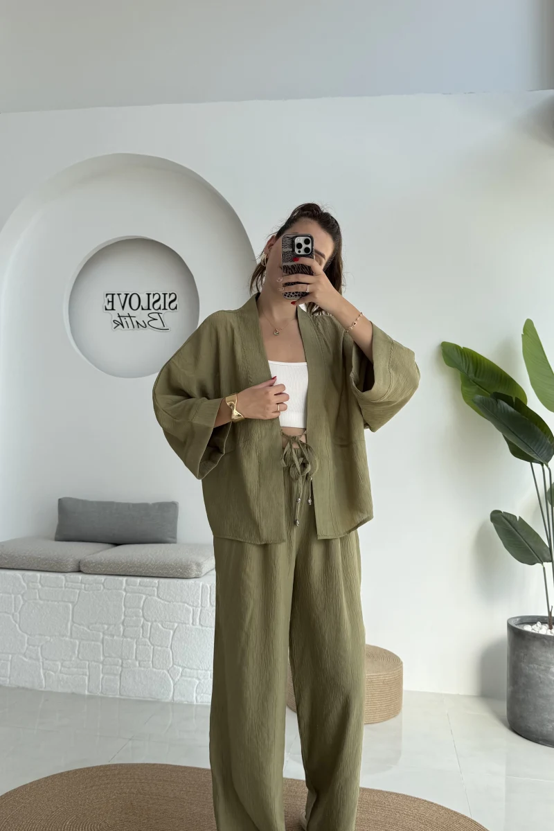 Grape Kimono Takım - Haki - 8002
