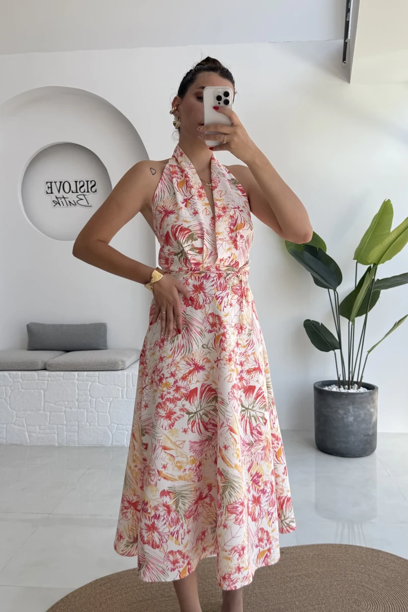 İbiza Boyundan Geçmeli Elbise - 8220