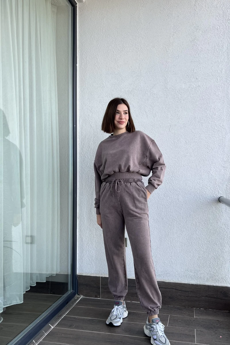 İnlore Yıkamalı Kahve Tonları Takım