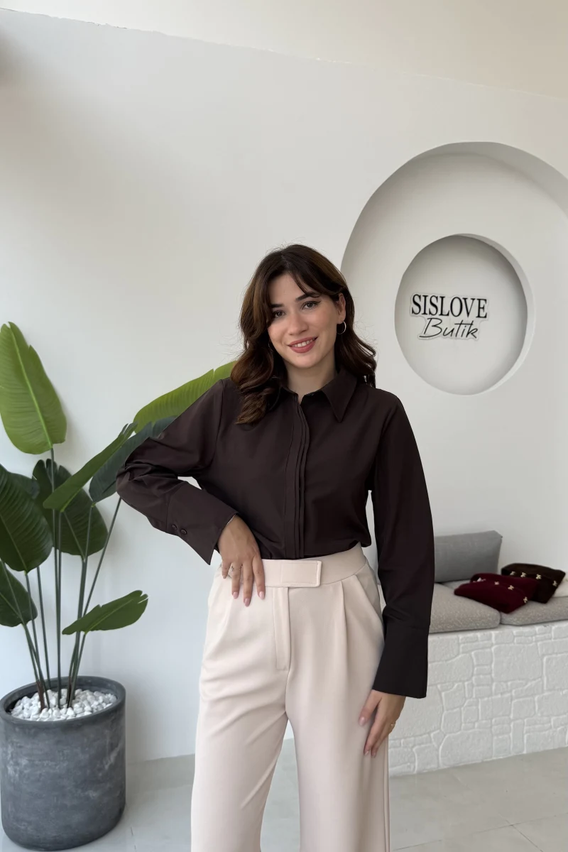 Jade Gömlek - Acı Kahve - Kod: 2140