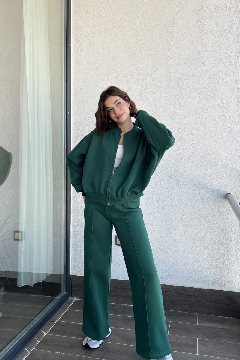 Jaxsa Yeşil 3 İplik Eşofman Takımı