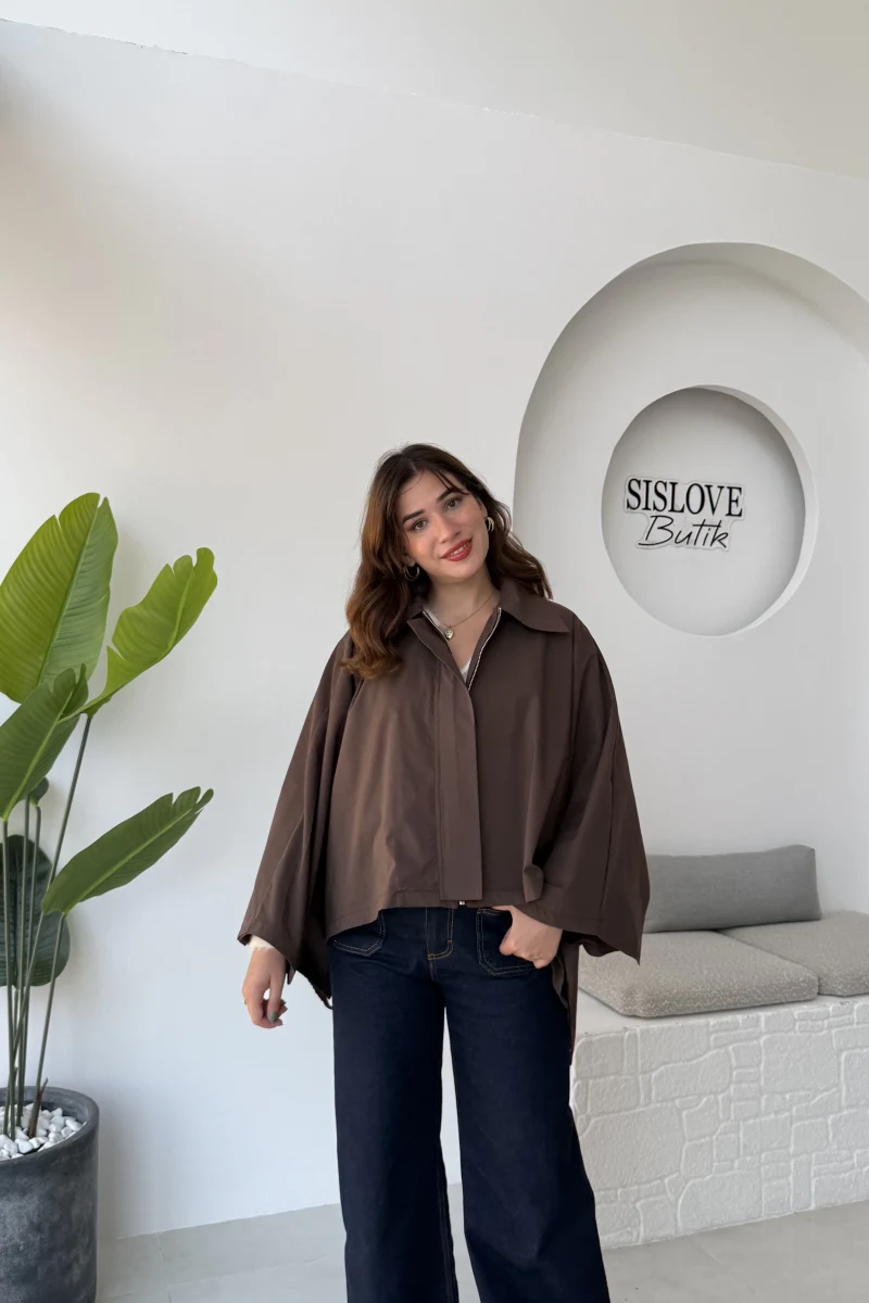 Josie Pelerin Trençkot - Kahverengi - Kod: 7603