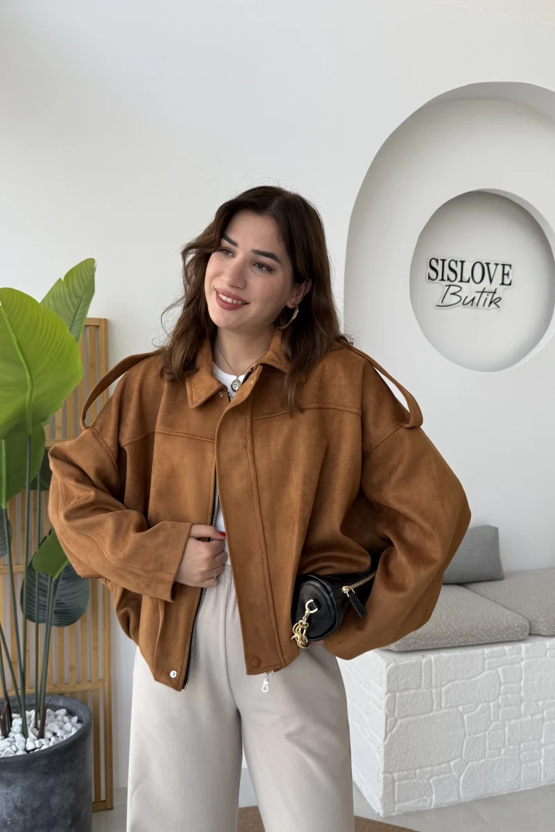 Kahverengi Süet Ceket - Kod: 508245