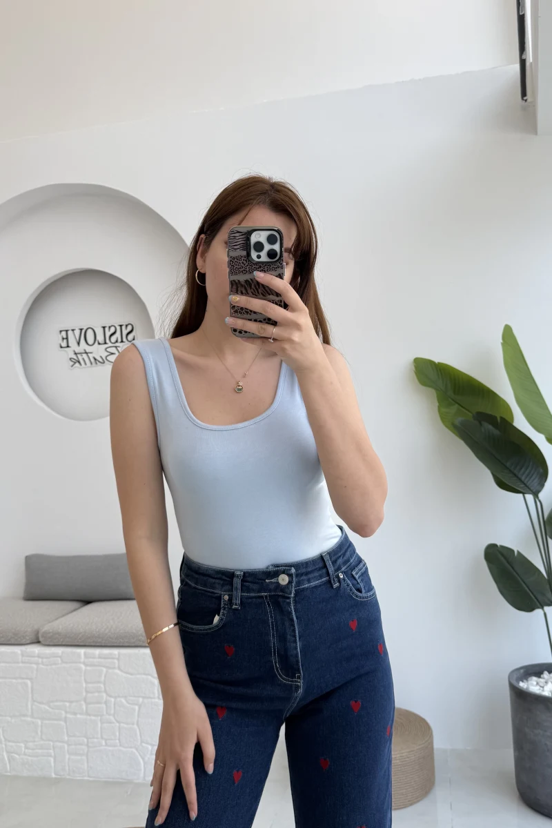 Kalın Askılı Oys Bebe Mavisi T-Shirt