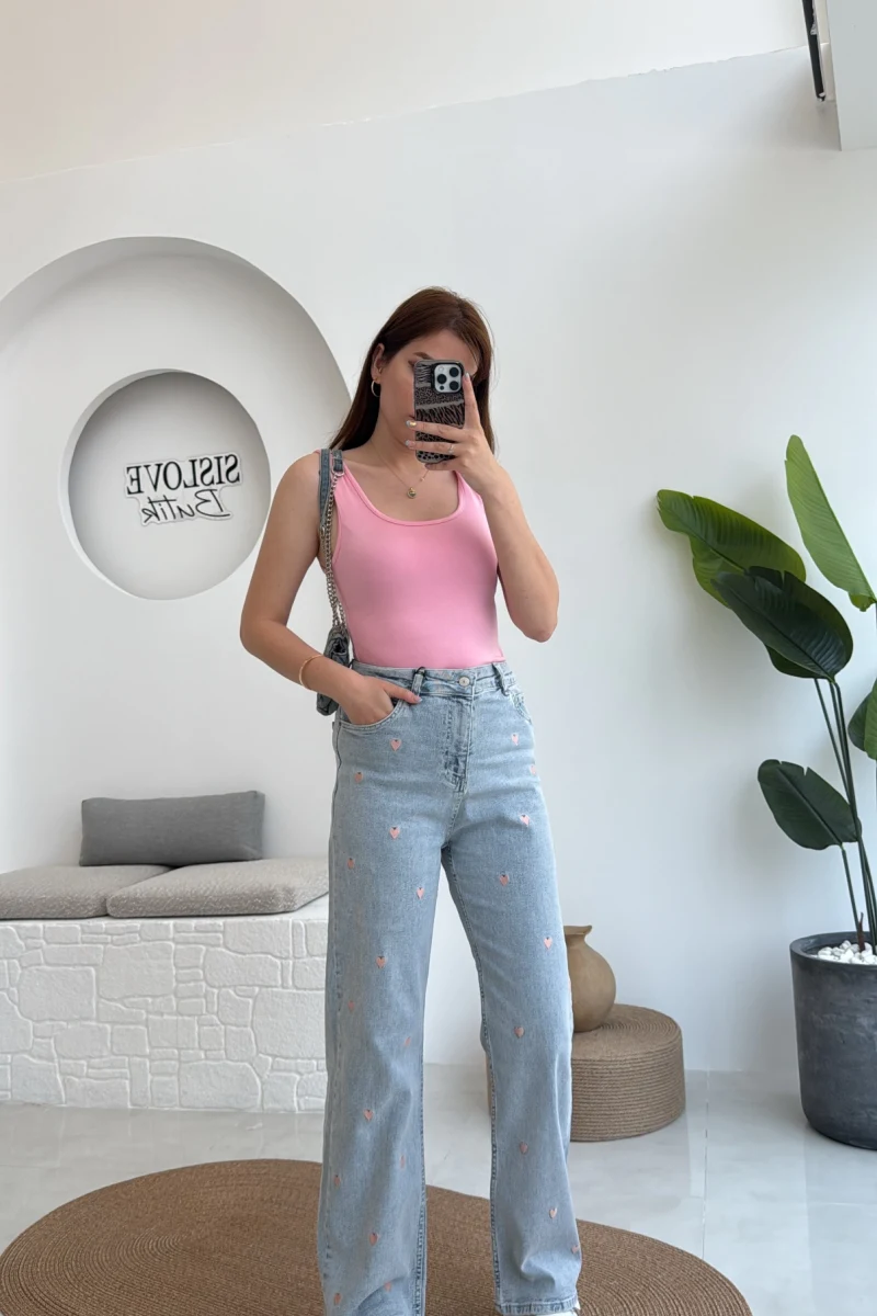 Kalpli Kot Pantolon Açık Mavi