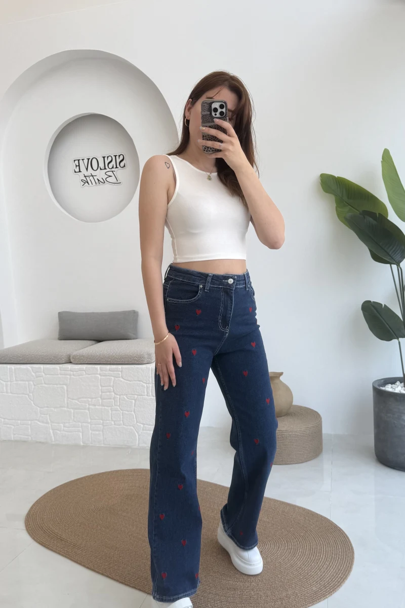 Kalpli Kot Pantolon Koyu Mavi