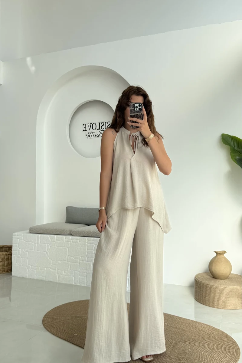 Karmen Keten Takım Krem 51182