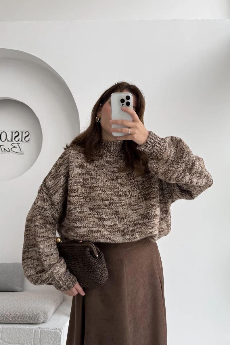 Kendinden Yakalı Uzun Kazak