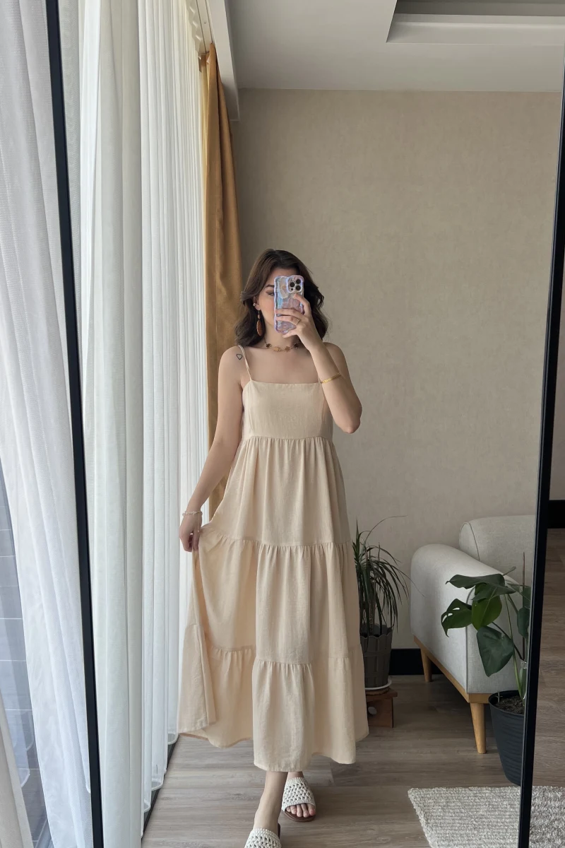 Keten Kat Kat Elbise Krem