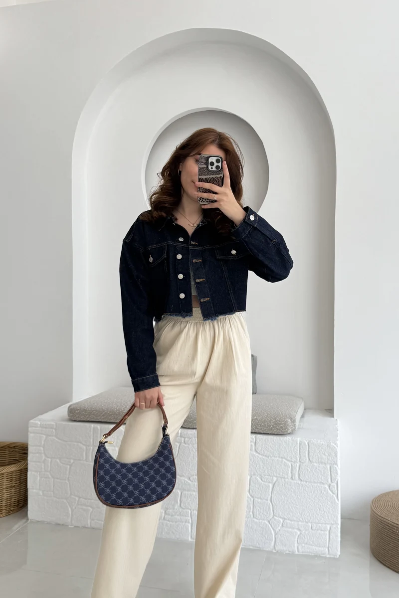 Keten Lastikli Taş Palazzo Pantolon Fast - 50562