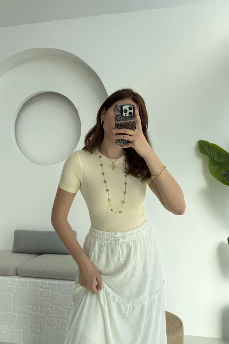 Kısa Kollu Oys Sarı T-Shirt