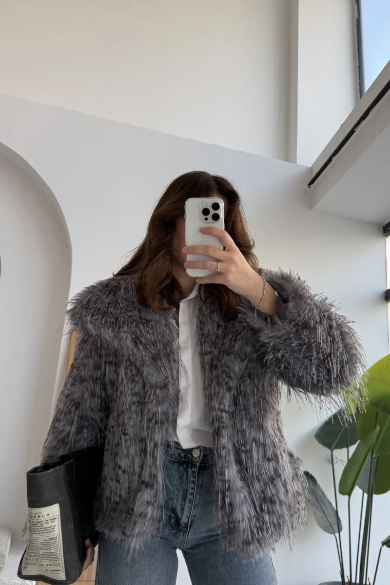 Leopar Kürk - Antrasit - KOD:7037