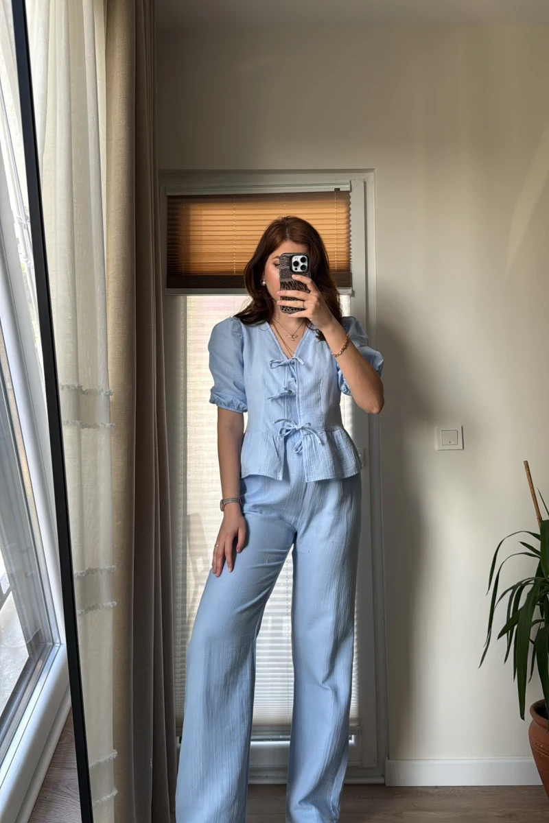 Levu Bağlamalı Takım - BEBE MAVİSİ