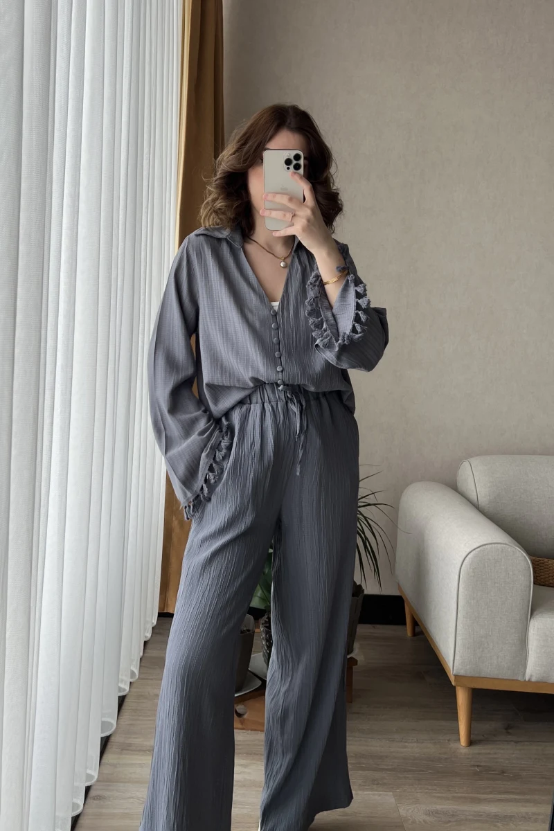 Libby Gofre Antrasit Takım