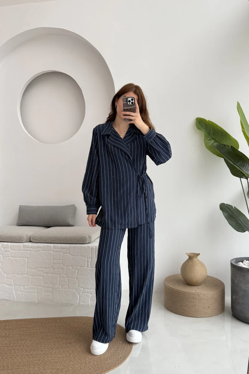 Lola Çizgili Tensel Takım - Lacivert