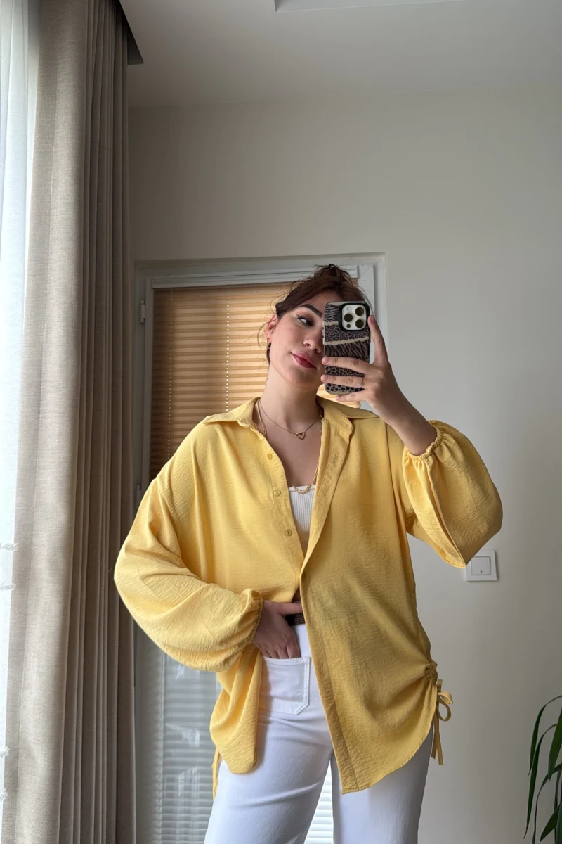 Lolo Büzgülü Gömlek Sarı