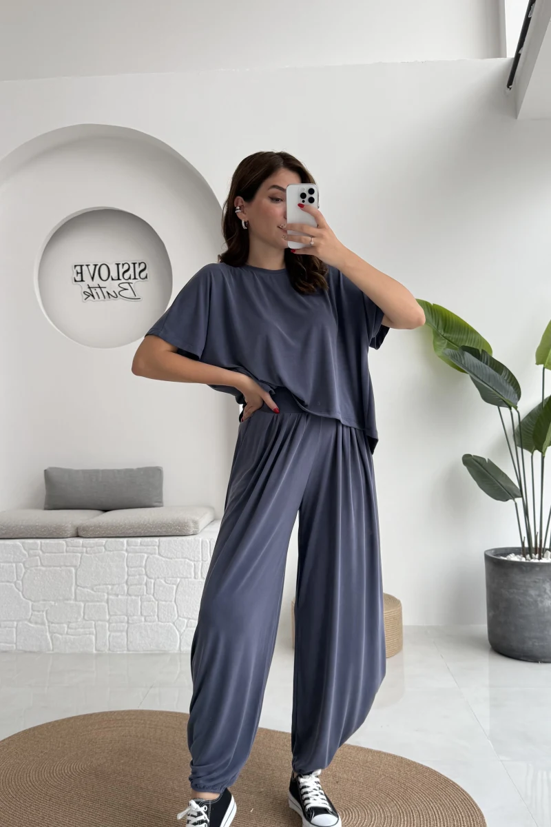 Lupin T-shirt Pantolon Takım - İndigo - 51149