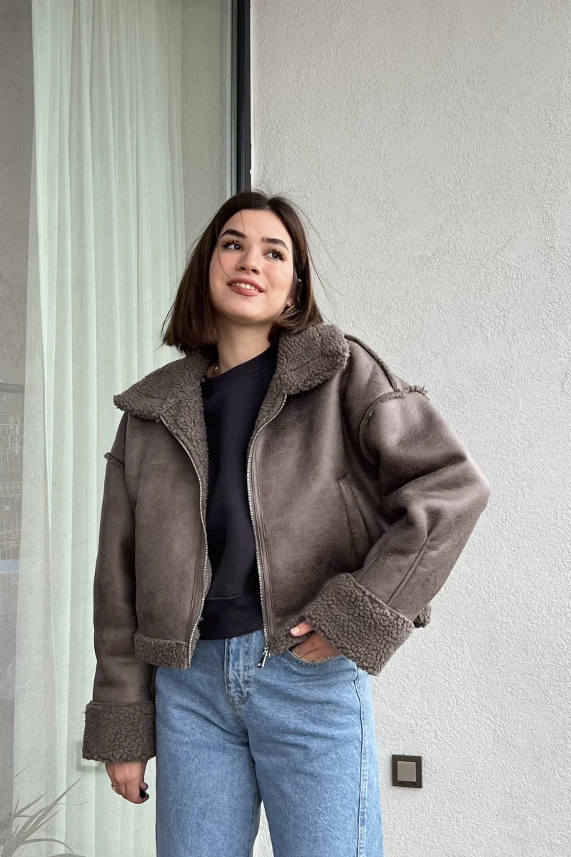 Margi Süet Peluş Vizon Ceket