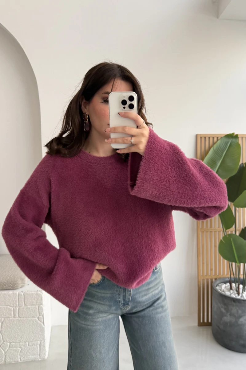 Maripose Mürdüm Yumoş Kazak - Kod: 4714