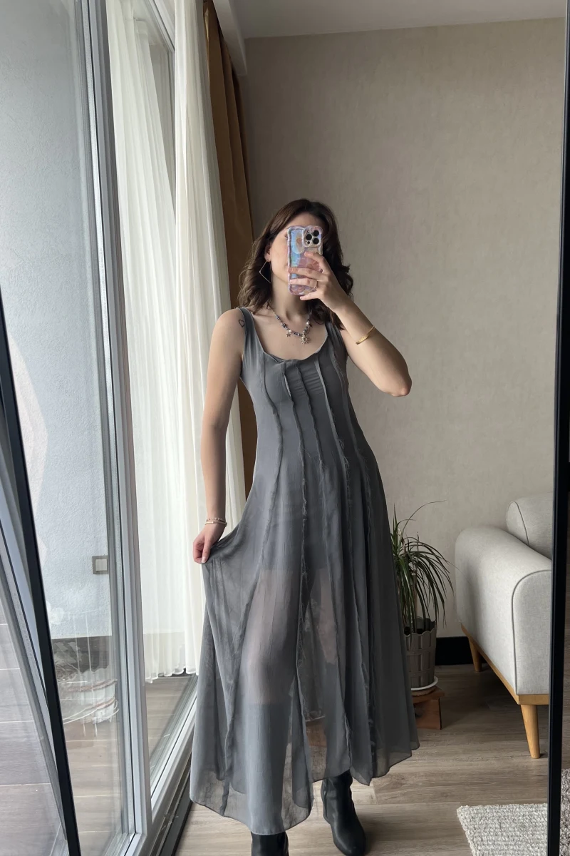 Marja Antrasit Elbise