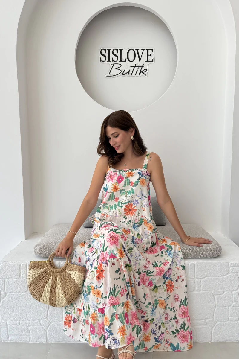 Melodi Alacalı Elbise - 3048